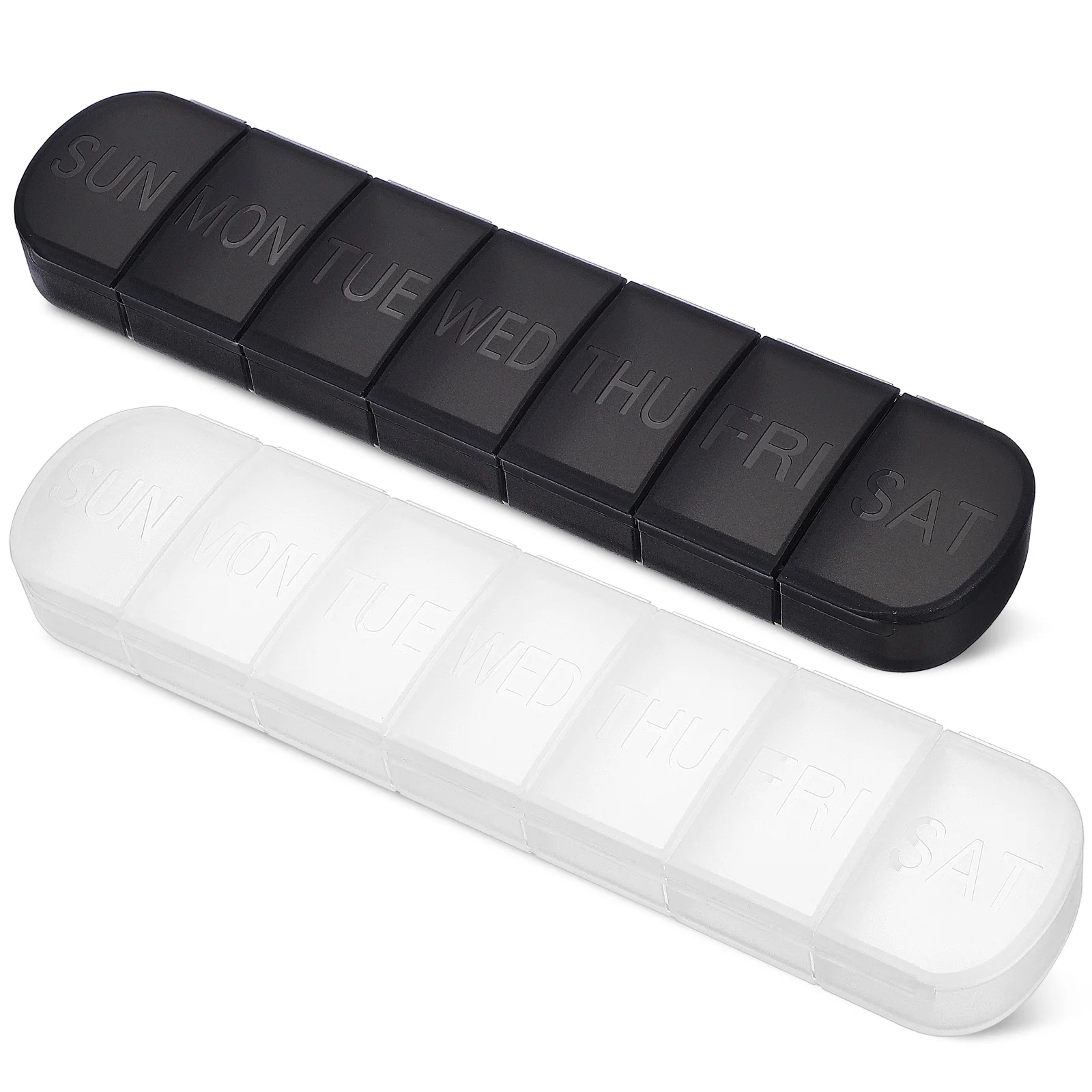 2 個のウィークリーピルオーガナイザーピルボックス大容量ポータブル旅行ビタミンケースコンパートメント毎日の薬ホルダーこぼれ防止