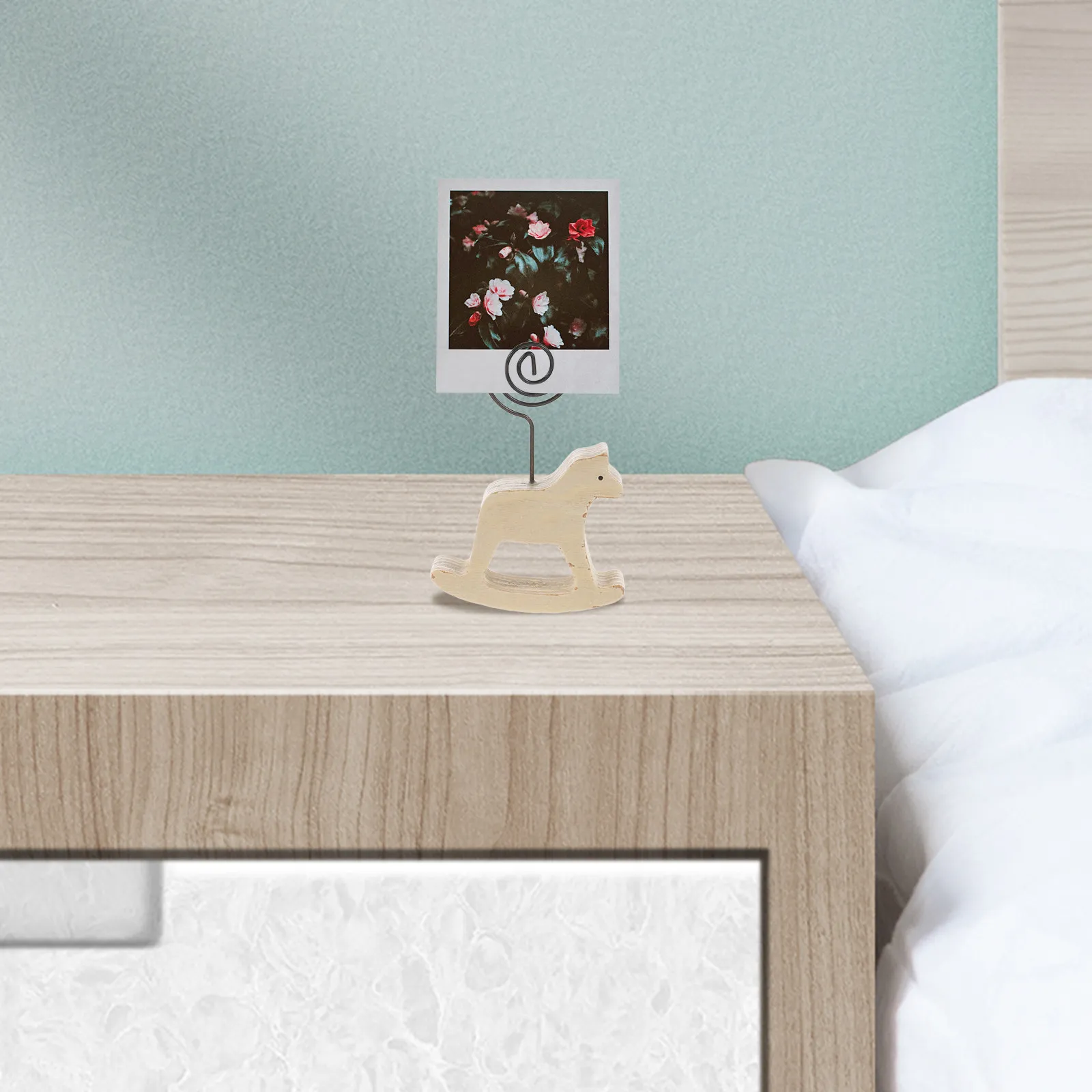 Wooden Horse Shaped Memo Clip Wire Photo Holder Table Number Stand Place Card Holder for Party Wedding Horse Figure