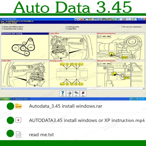 Versión más reciente Autodata 3.45 software de reparación de automóviles datos de diagramas de cableado con video de instalación Herramienta de reparación de automóviles funciona con MINI VCI OTC Scanner