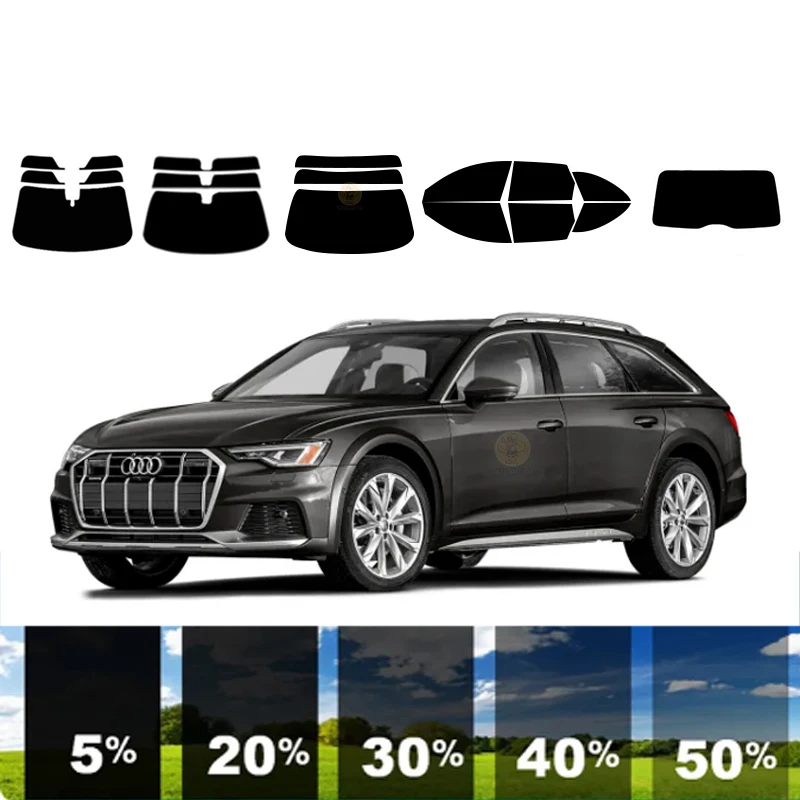 precut Removable Window Tint Film For Car 100% UVR 5%-35%VLT Heat Insulation Carbon ﻿For AUDI A6 ALLROAD 4 DR WAGON 2020-2023