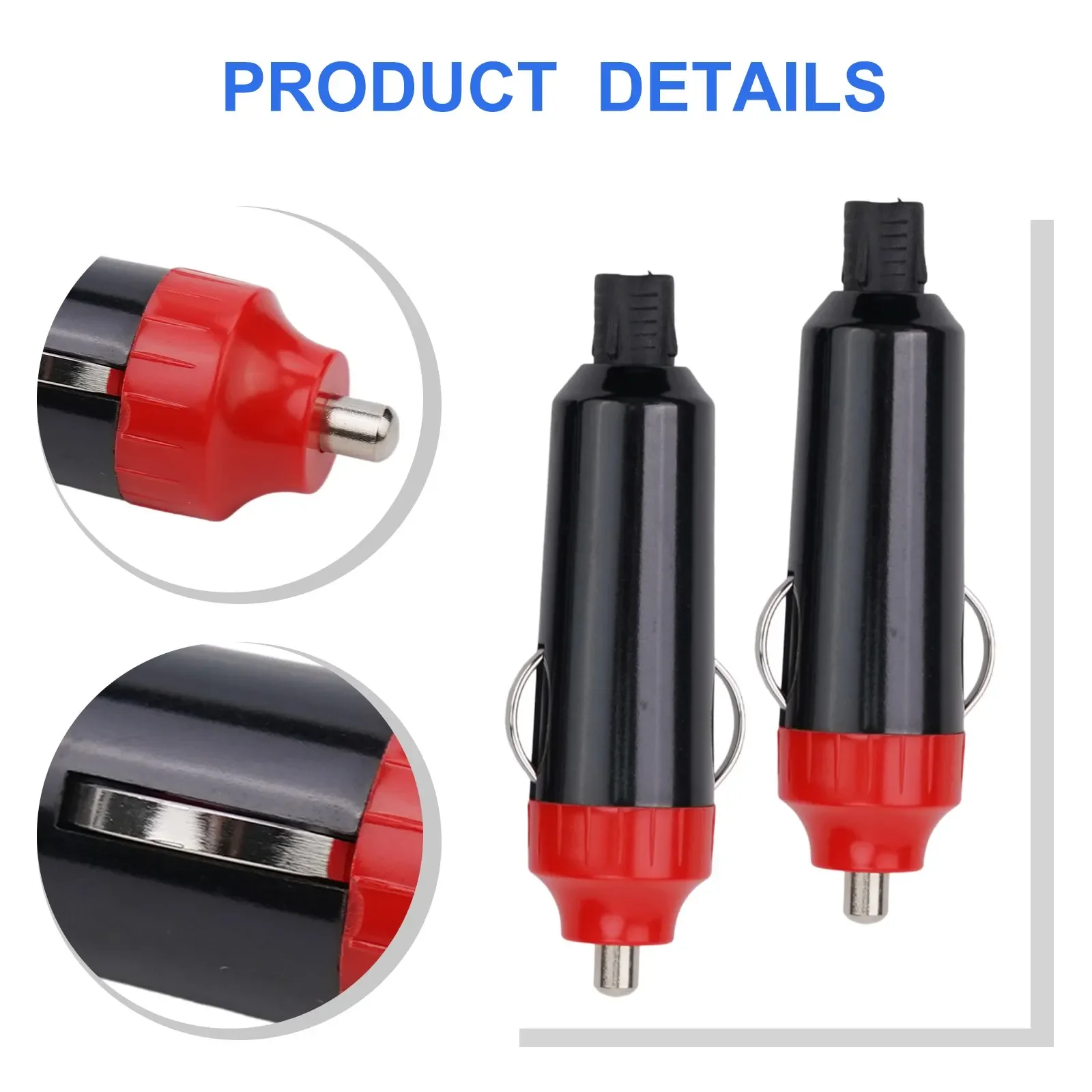 2Pcs DC 12V 24V Car-Cigarette-Lighter Socket Plug Connector Waterproof Male Car Socket Plug Connector Car Supplies