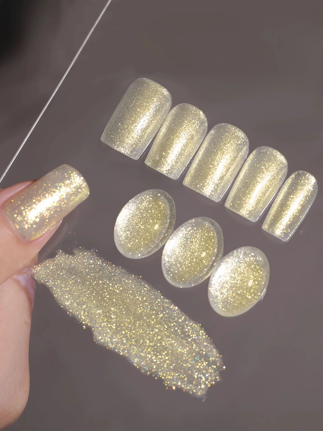 

1pcs WS Spring Summer Nail High-density Yellow White Gold Glitter Gel Nail Polish New Style Super Flash Versatile Whitening Gel