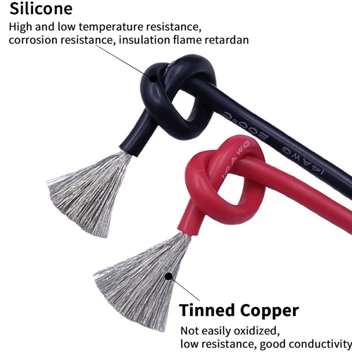 Imagen 2 del producto Cable de silicona de 5 colores, alambre de cobre estañado, cable eléctrico DIY, cable eléctrico suave, Kit de gancho Flexible, cable 20/22/24/26/28/30AWG