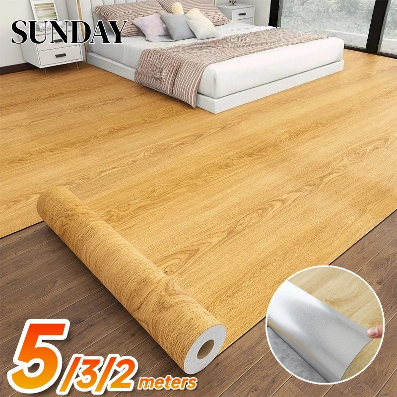 

Самоклеящаяся рулонная пленка под толстую деревянную плитку с текстурой дерева, имитация напольных покрытий, декоративный коврик для гостиной