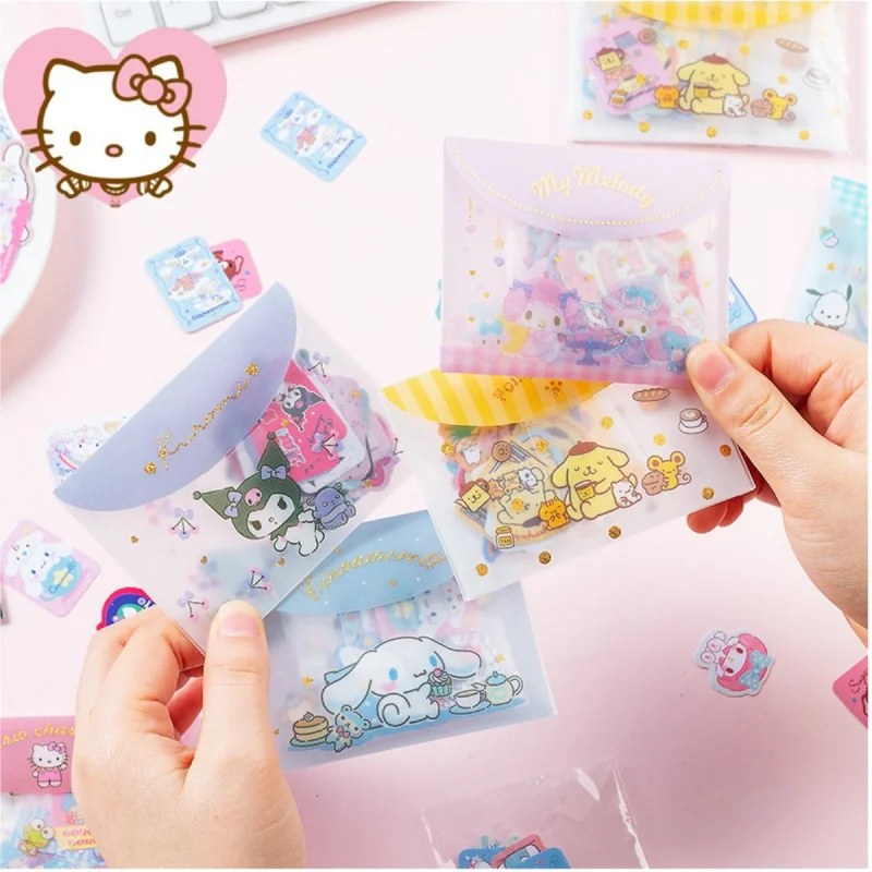 

sanrio stickers kuromi Melody Cullo Mi Cinnamon Dog Pudding Cute Cartoon Paper Decoration Sticker PVC Storage Bag Children’s