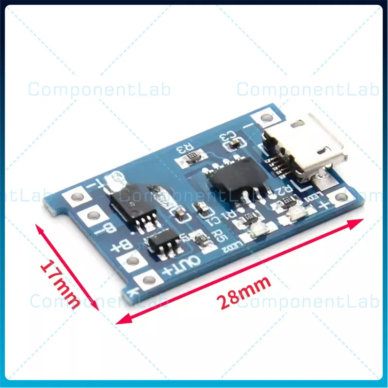 10-100PCS TP4056 1A Lithium Battery Charging Board Type-C Charging Module USB Port Charging Protection Two-in-One