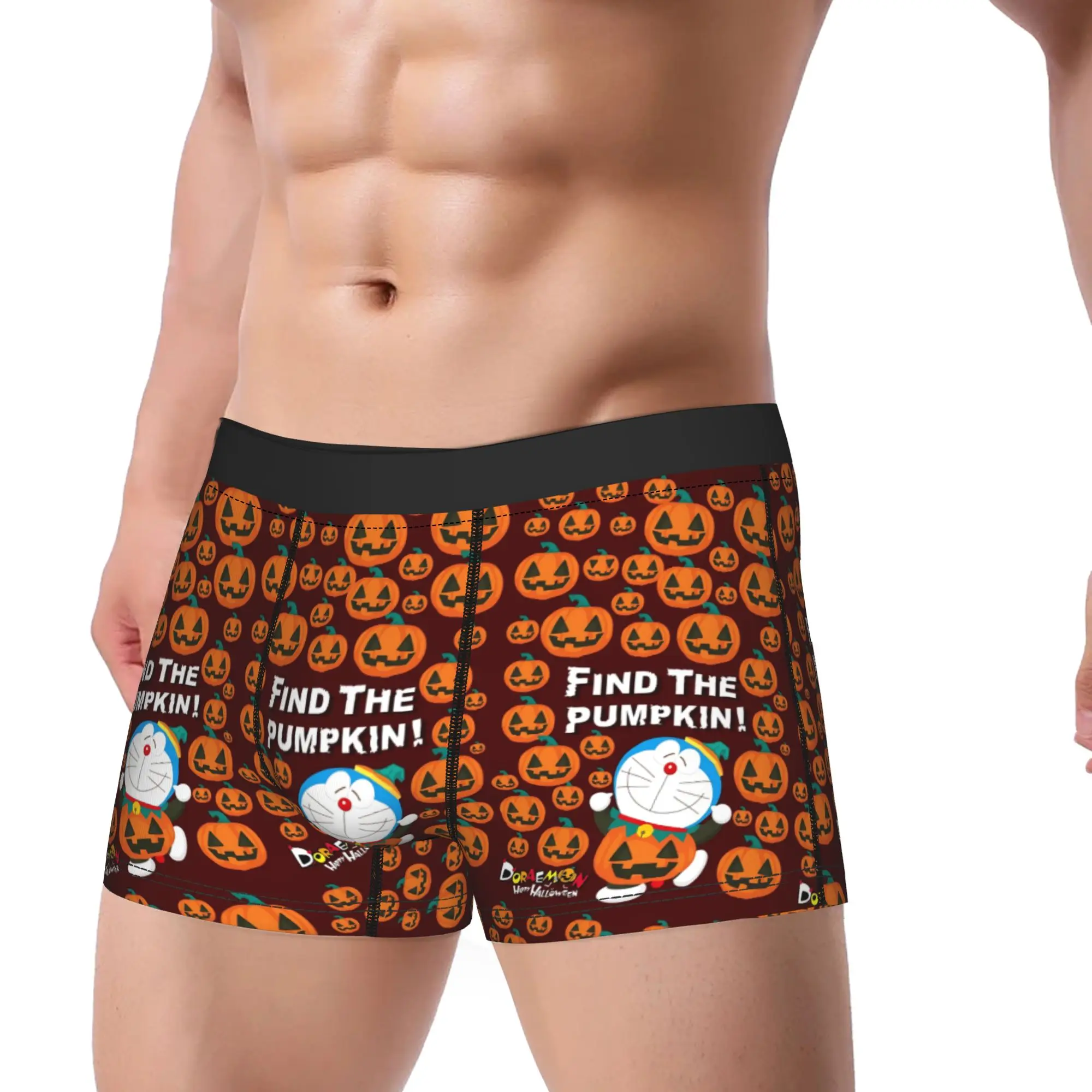 1piece Find The Pumpkin Halloween Jack Doraemoning Underpants Homme Panties Man Underwear Ventilate Shorts