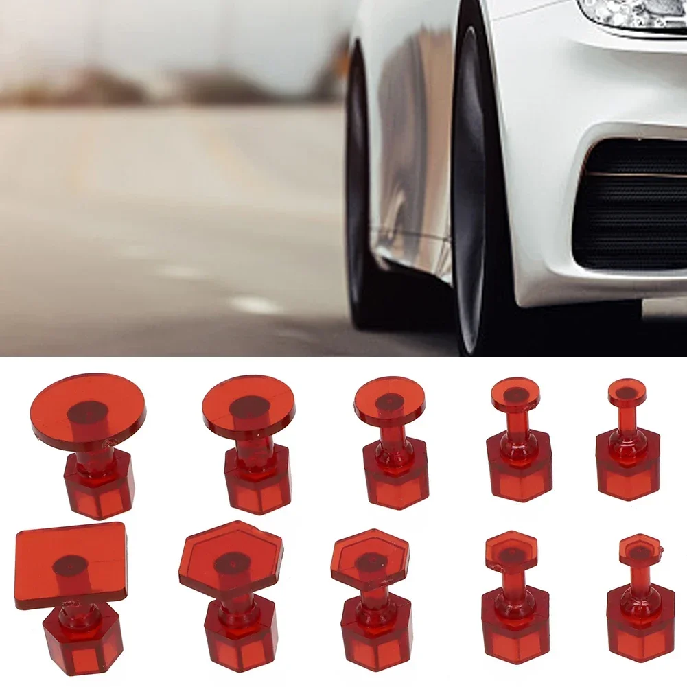 Dent Removal Tools Glue Tabs 10pcs Brand New High Quality Multiple Purposes Nylon Red Car Accessories Glue Tabs