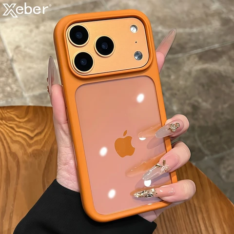 Прозрачный ударопрочный чехол для iPhone 16/17/18 Pro Max с сенсорной кнопкой камеры — фото устройства