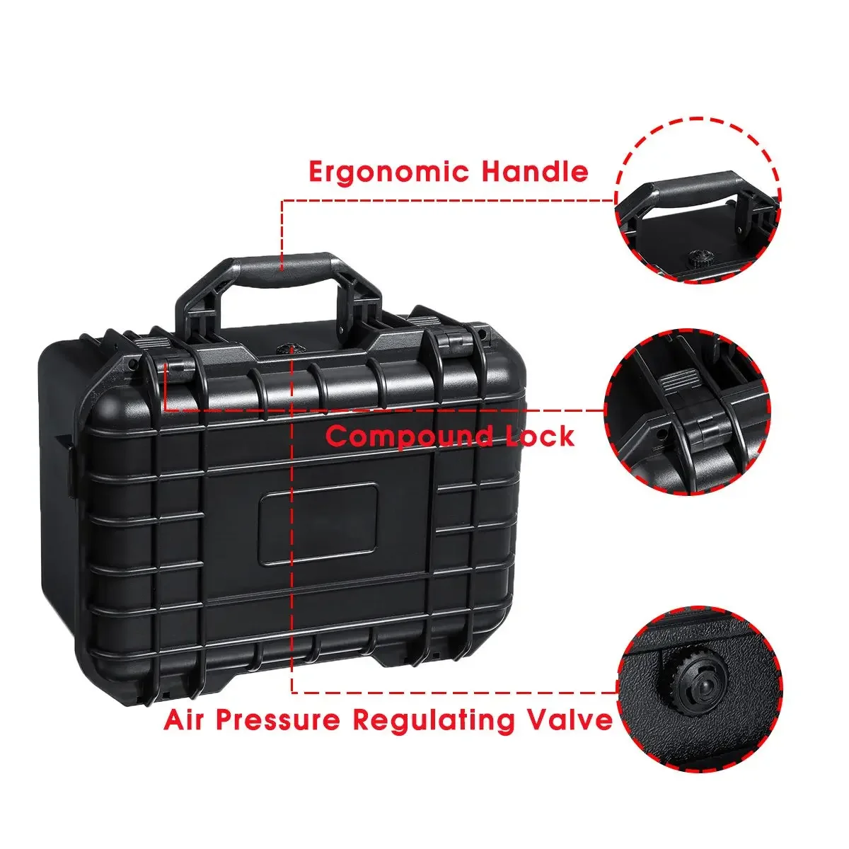 Waterproof Safety Tool Case Impact Resistant Sealed Equipment Instrument Tool Box Storage Toolbox Suitcase Tool Container w/foam