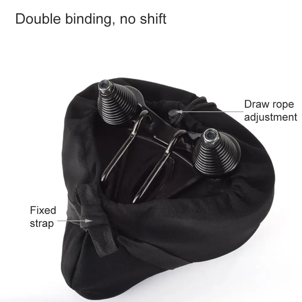 Silicone Bike Cover Padded Seat Cover Wide Bicycle Seat Breathable Fabric Easy Installation Memory Foam Non-Slip Design