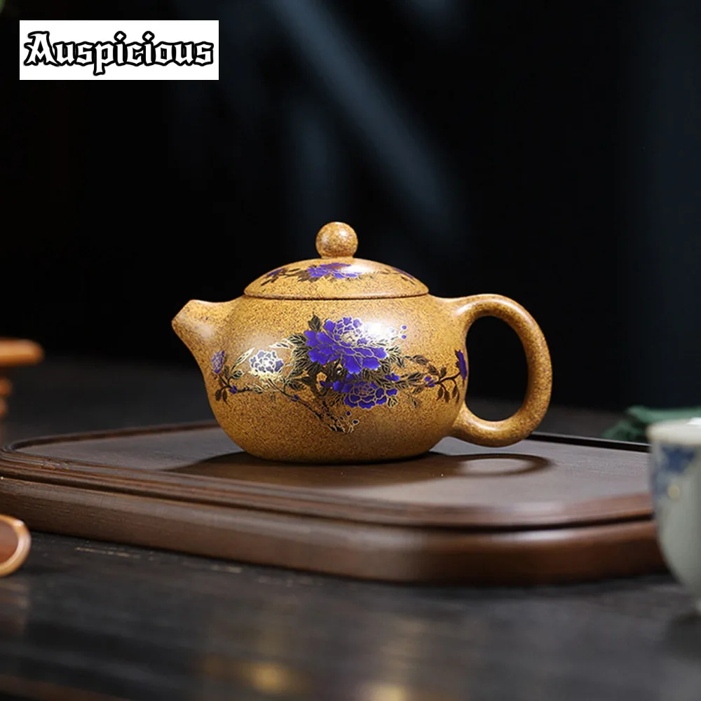 

270ml Yixing Purple Clay Teapots Handmade Xishi Pot Raw Ore Section Mud Beauty Color Change Kettle Chinese Zisha Tea Set Gifts