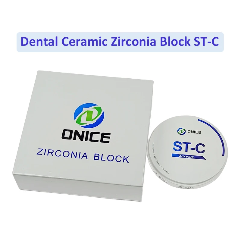 ONICE Dental Lab Ceramic Block Cad Cam Zirconia Blocks ST-C Dentistry Zirconia Milling Discs 98mm*12-30mm for Crowns & Bridges