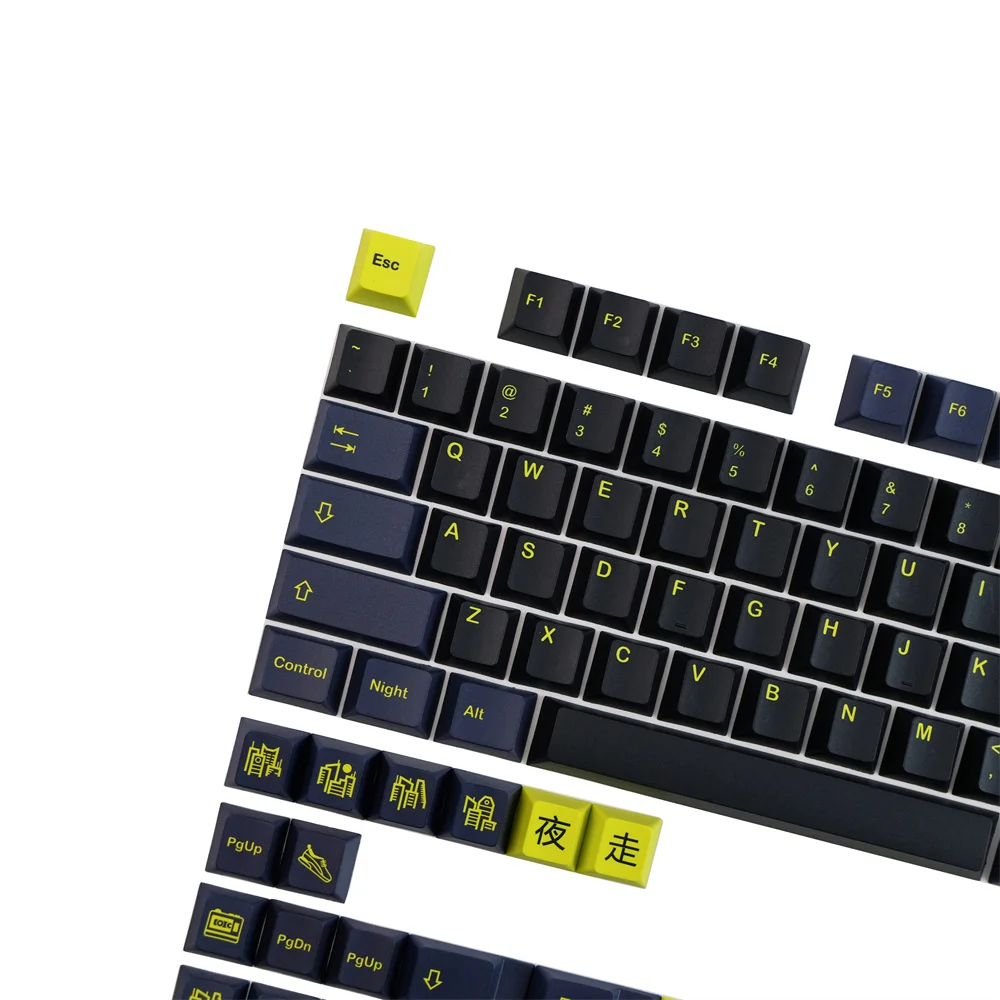 Klawiatura mechaniczna PBT Keycap profil wiśniowy GMK klawisze nocne ISO wprowadź 2U 2,25u 2,75u 3U 6,25u 7U klawisze spacji