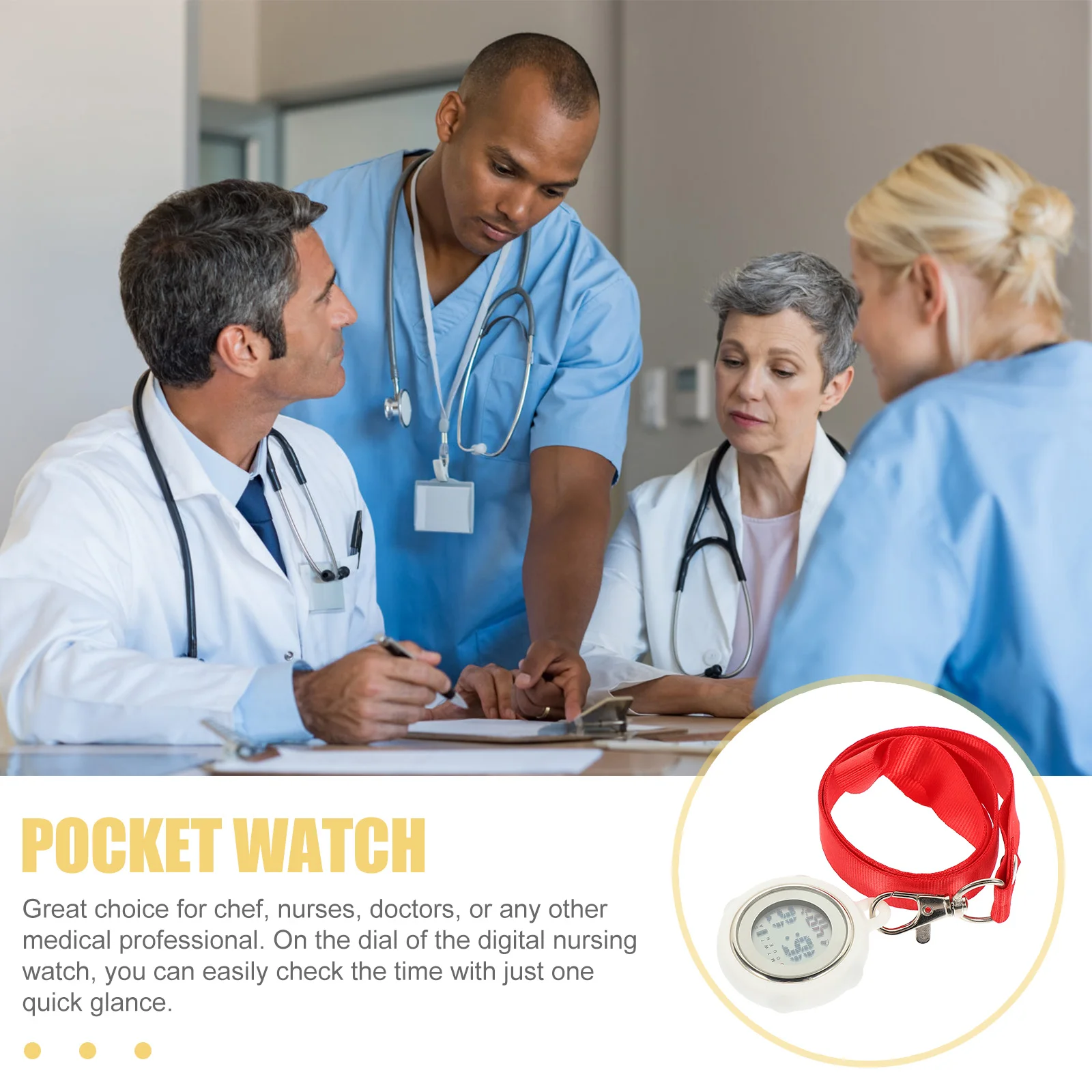 

Pocket Keychain Nurse Lightweight Small Retro Fob Watch Glass Chest Buckle Key Ring Clip Watch Key Ring On Gift