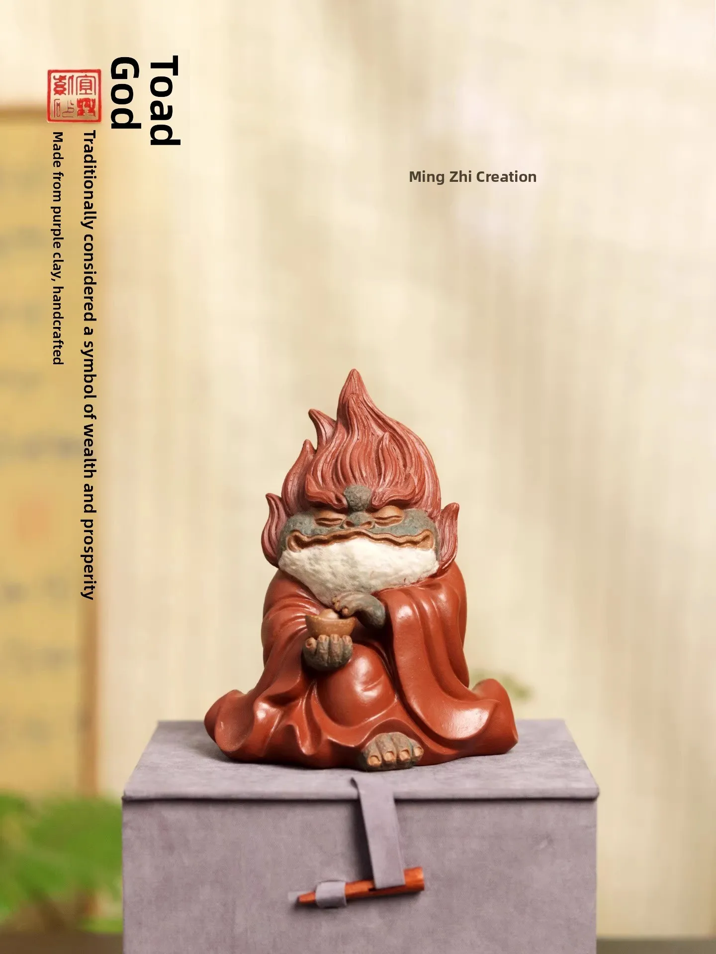 

Элитная фигурка-футляр из фиолетовой глины для чайной церемонии, украшение для стола, роскошный подарок для чаепития, привлекающий богатство, ручная роспись