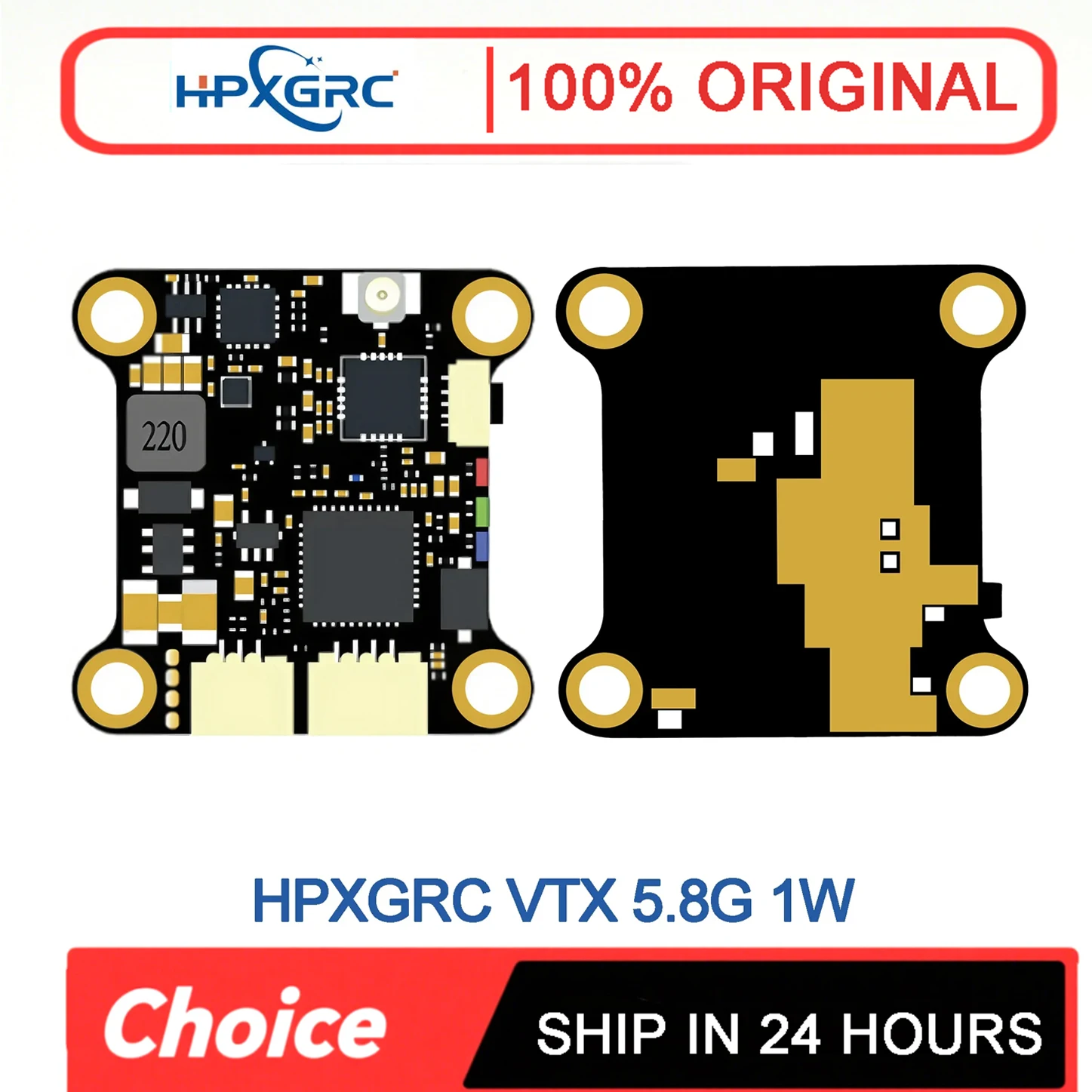 HPXGRC 5.8G 1W 64-Bit VTX  Stable signal with strong penetration power for FPV Drones RC Parts