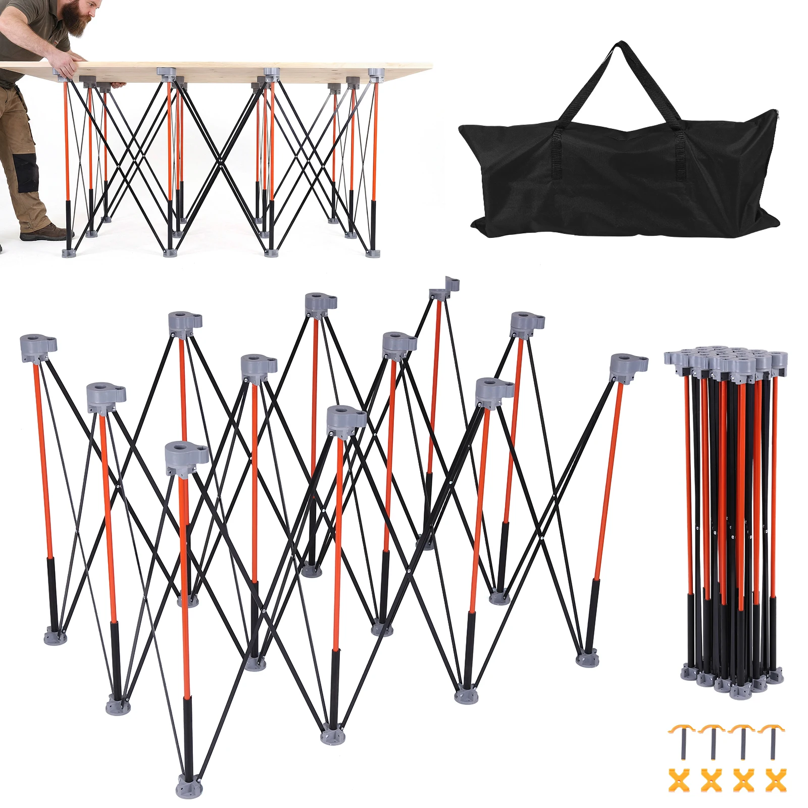 Suporte de Trabalho Portátil Dobrável de 36 Polegadas com Alça de Transporte