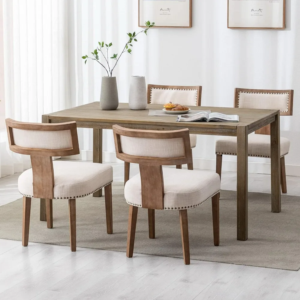 

Dining Room Chairs Beige Chair for Desk Modern Kitchen Armless Solid Wood Dining Chairs Chaise Salle a Manger Chaises Table Home