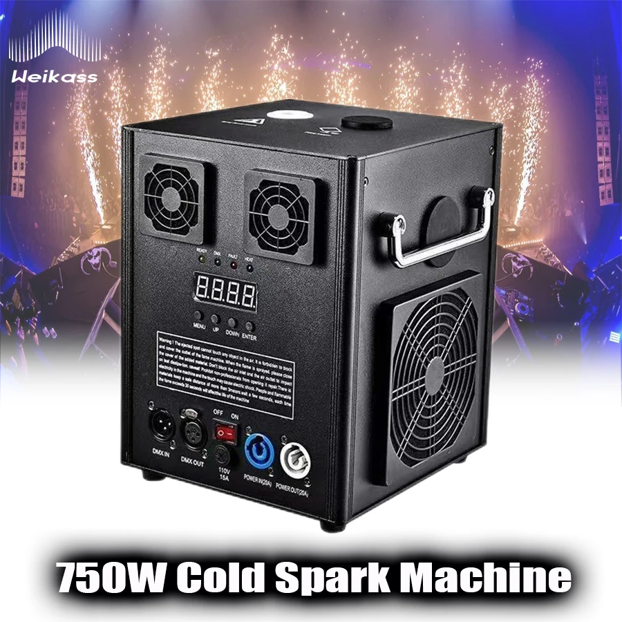 1-10PCS 750W Cold Spark Firework Machine Wedding Celebration Flightcase Option Remote Control Spark Fountain Sparkular Ti Powder