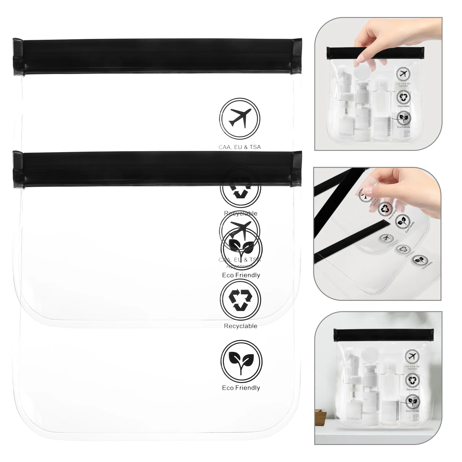 2pcs Portable Wash Bag Eva Travel Organizer Lightweight Toiletry Storage Holder For Makeup Brushes Cosmetics Lipstick Cream