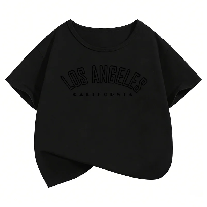 Fashion Los Angeles Top Design T Shirts Y2k Kids Children's T-shirt Boys Girls Summer Spring Casual Top Tee Short Sleeve