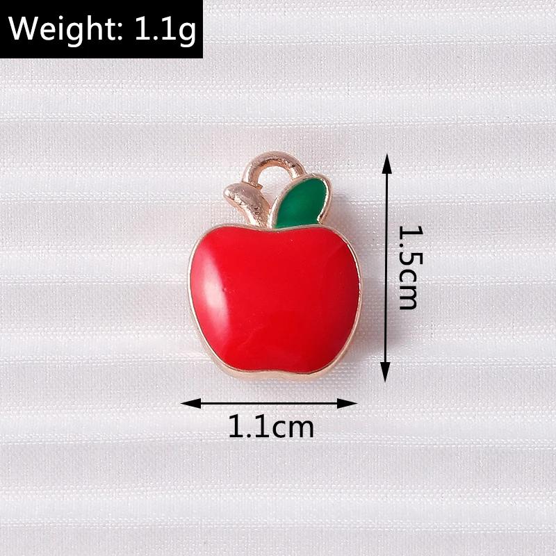 10 teile/los Mix Nette Emaille Obst Apfel Kirsche Ananas Traube Charms für Schmuck Machen Frauen Ohrringe Anhänger Halsketten Geschenke – Detail 22
