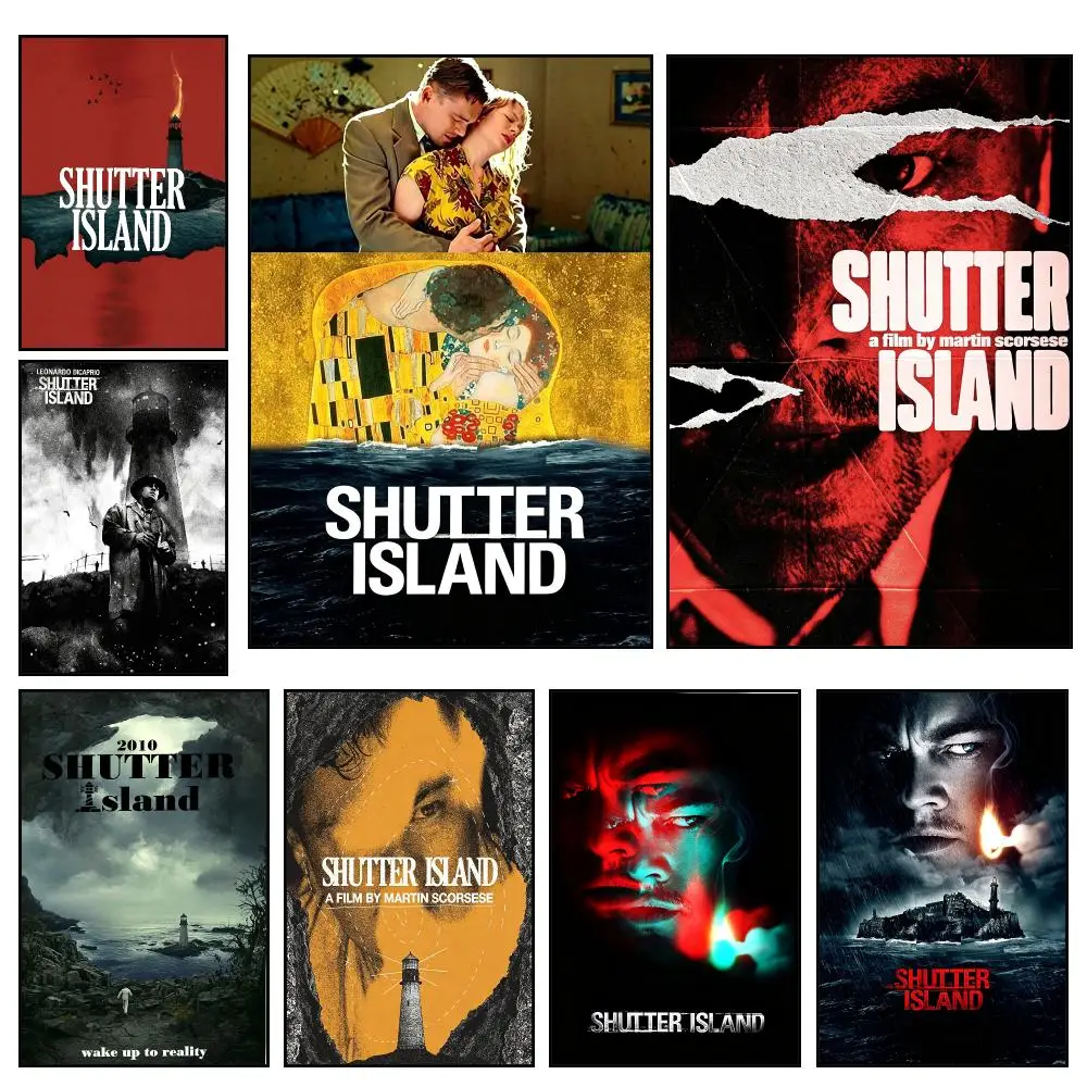 Movie Modern Shutter Island Poster HD Waterproof PP Wall Art, Self Adhesive Home Decor for Bedroom and Living Room