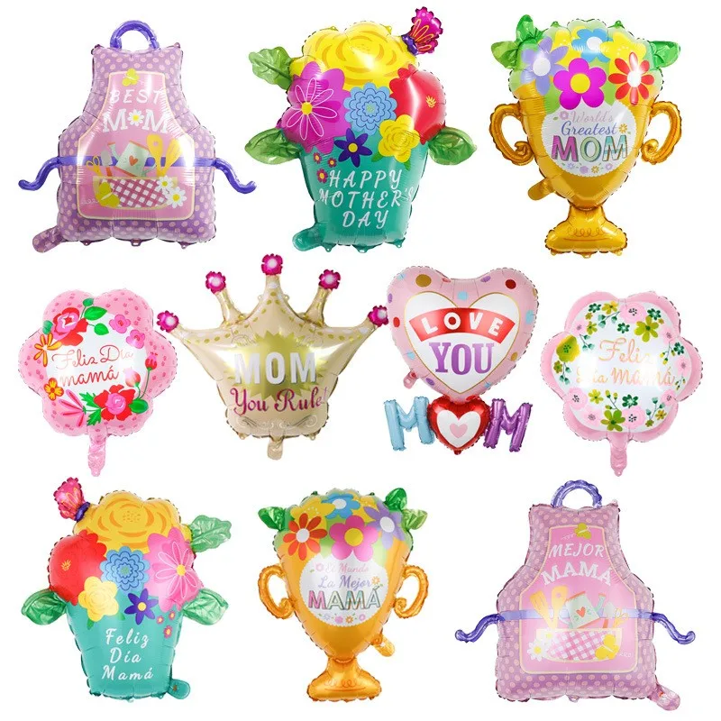 

Happy Spanish Mother's Day Helium Balloon Feliz Dia Super Mom Foil Balloon Father Mother Party Decorative Balloon