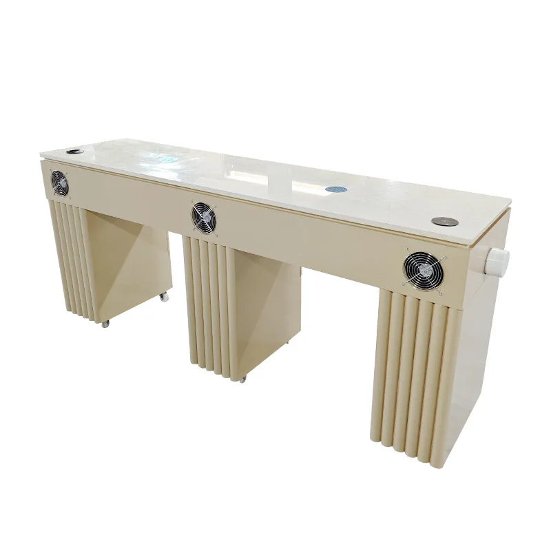 Double manicure table with multi-layer drawers, lockers, manicure table