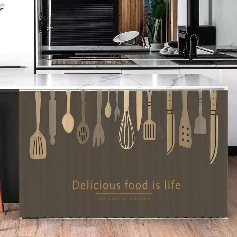 VIKAMA INS Style Kitchen Cabinet Self-Adhesive Half Curtain for Cupboard Wardrobe, Dustproof Short Curtain Home Decor