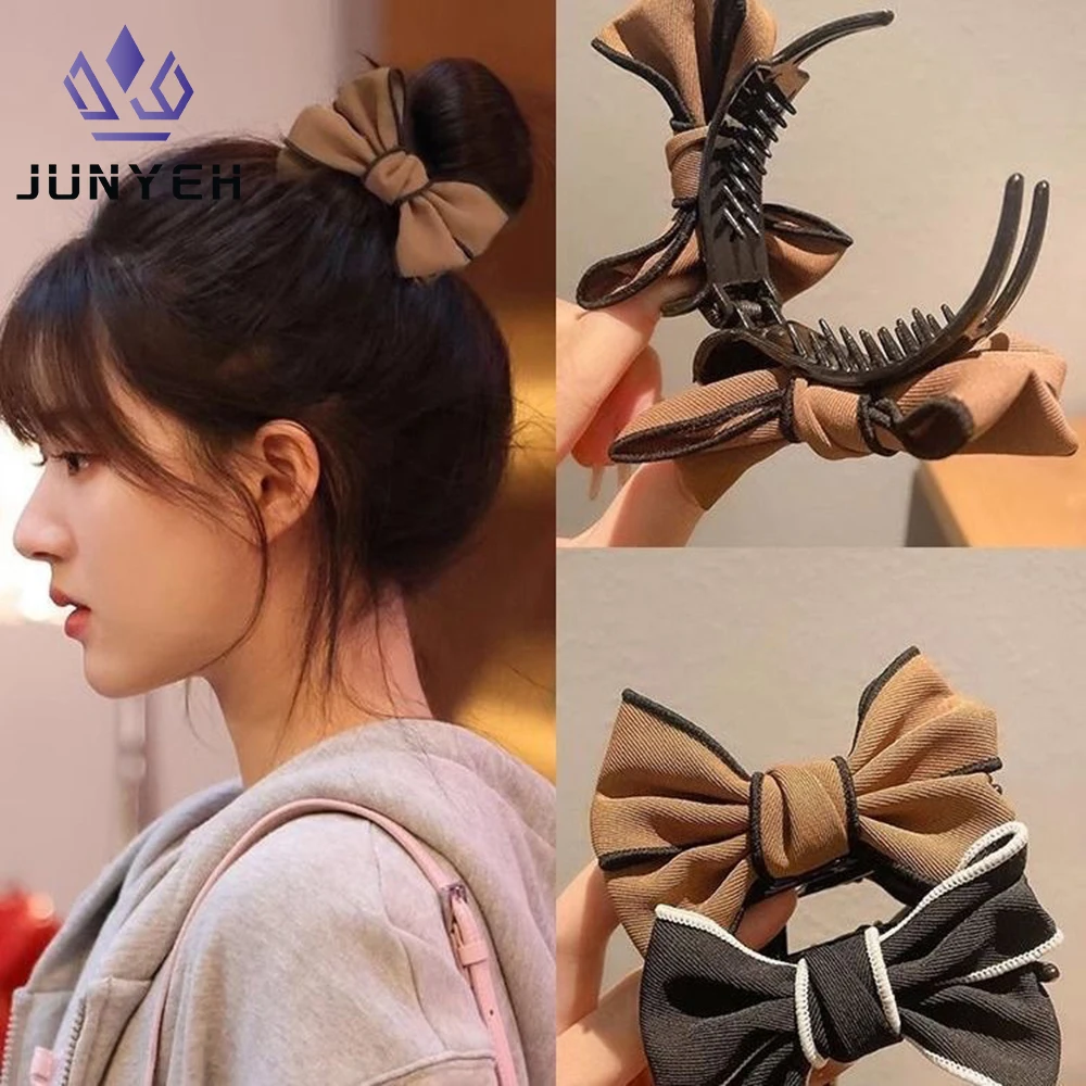 Women Hair Claw Big Bow-knot Hair Decoration Princess Style Hair Gripper Satin Barrette Hairpins Headdress