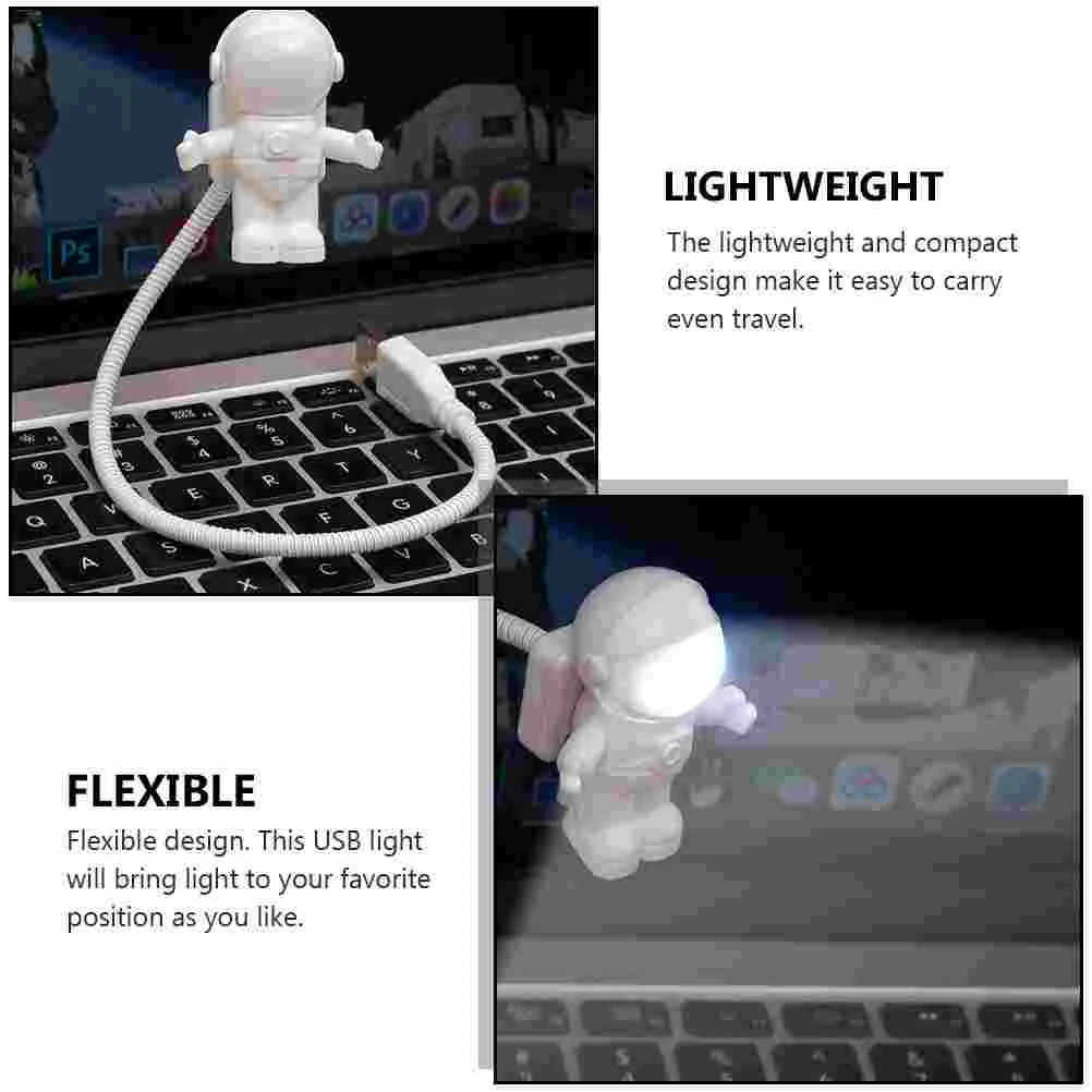 Astronaut Night Light USB Laptop Reading Computer Notebook Plastic LED Keyboard