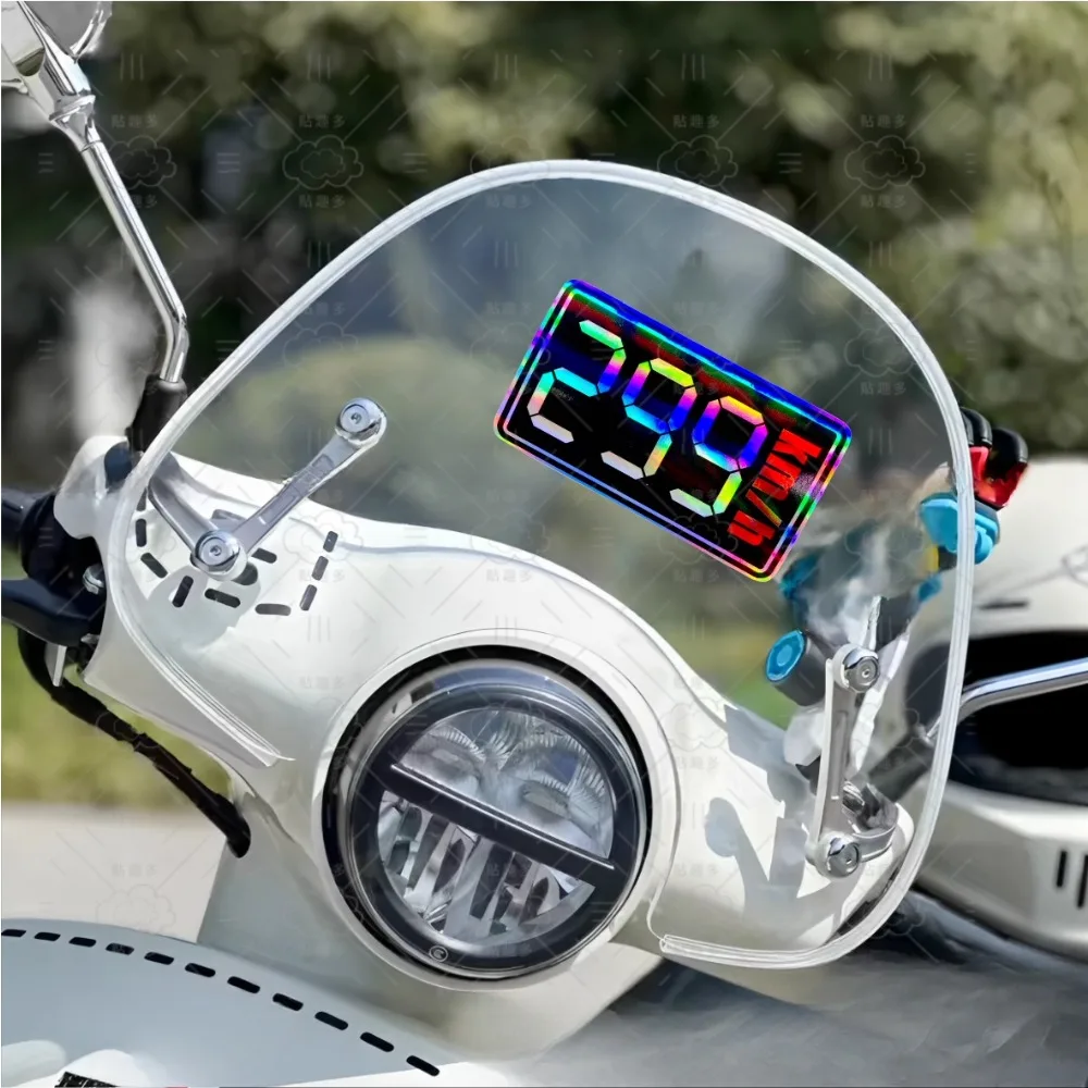Laser Rainbow Racing Sticker 2PCS 299KMH Reflective Vinyl Decal Waterproof Motorcycle Scooter Windshield Decor Speed Style