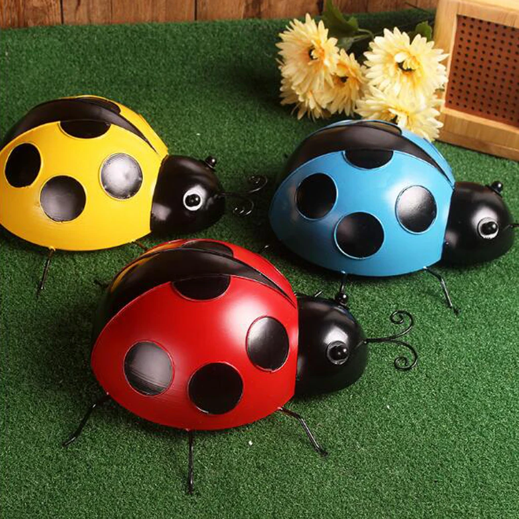 Mini Metal Ladybird Home Decor Kids Toys DIY - Decorations for Patio Yard Office and House