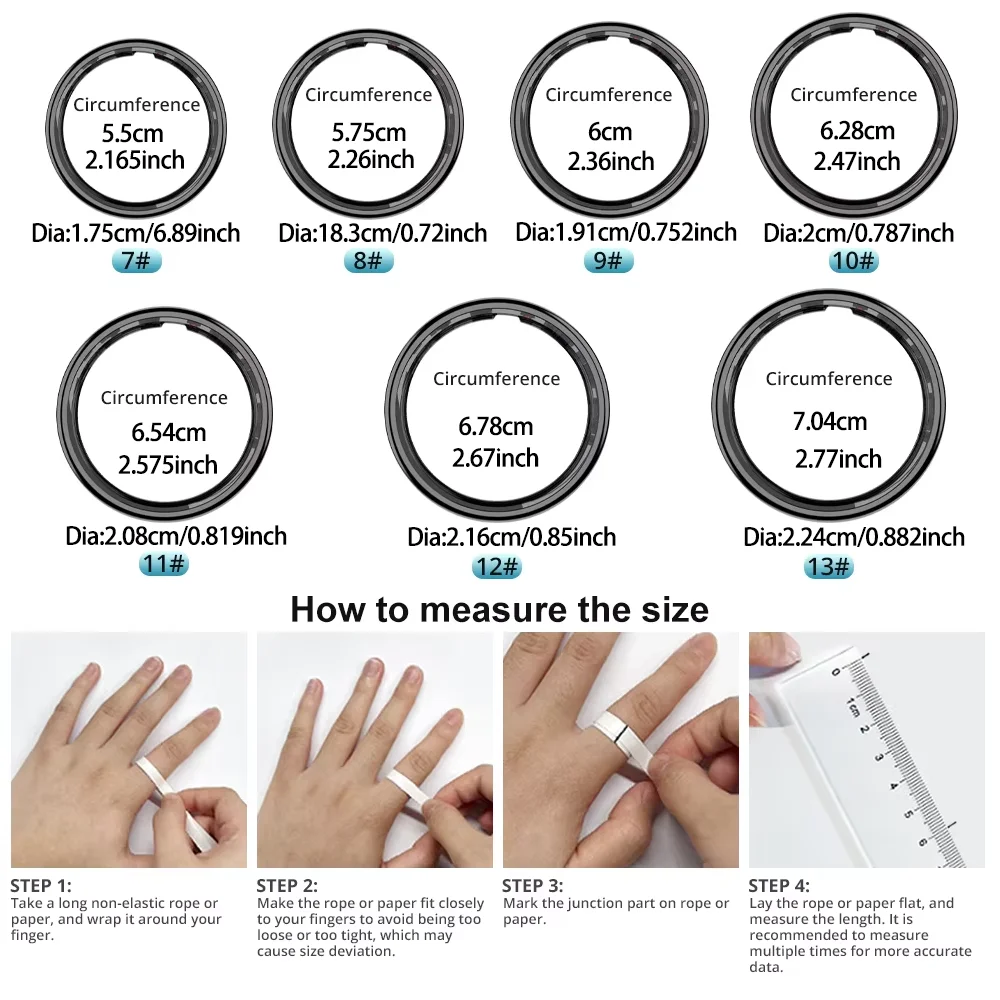 R09 Smart Ring Men Women With Charging Case,Health Sleep Monitor,Skin Temperature Monitor,60 Days Battery Life,5ATM Waterproof image 2