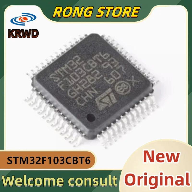 Новый и оригинальный чип STM32 F103CBT6, микроконтроллер STM32F103CBT6 STM32F103 LQFN48 32 бит 64K, 5 шт.