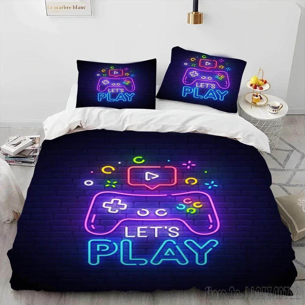 Cartoon Gamer Game Controller Comforter Duvet Cover Set HD Comforter Cover for Kids Bedding Sets Bedclothes Bedroom Decor