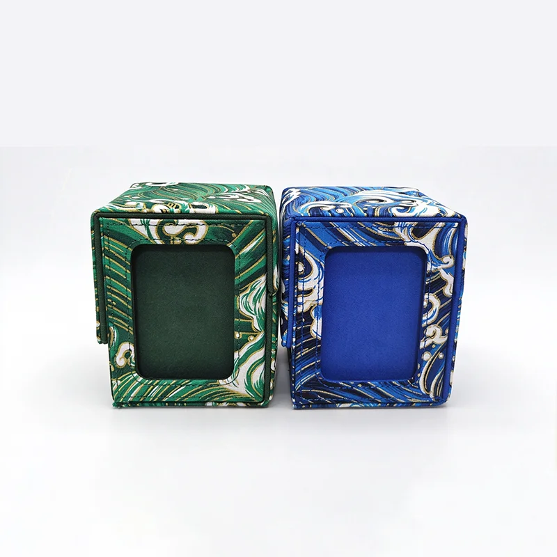 Window Wave Pattern Card Deck Box, TCG Card Storage Case with Display Window, for Anime, Sports Star Collectible Trading Cards