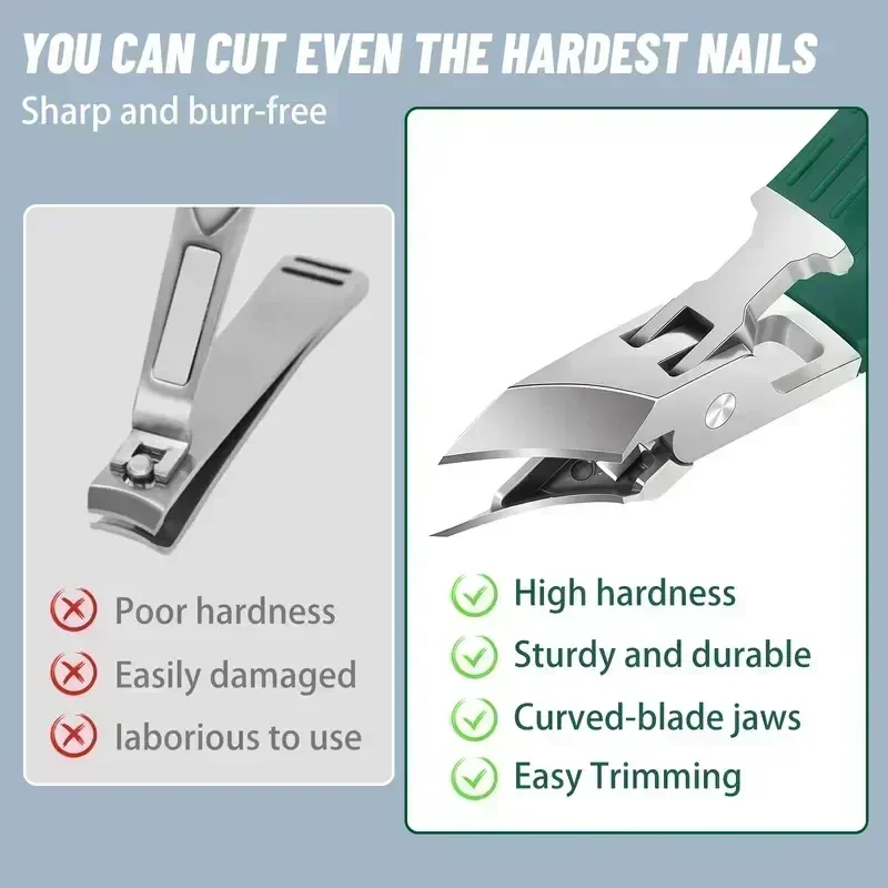 Thick Nail Essential: 3-Piece Eagle Beak Clipper Set – Easy Cutting, Gentle Lifting, Flawless Filing