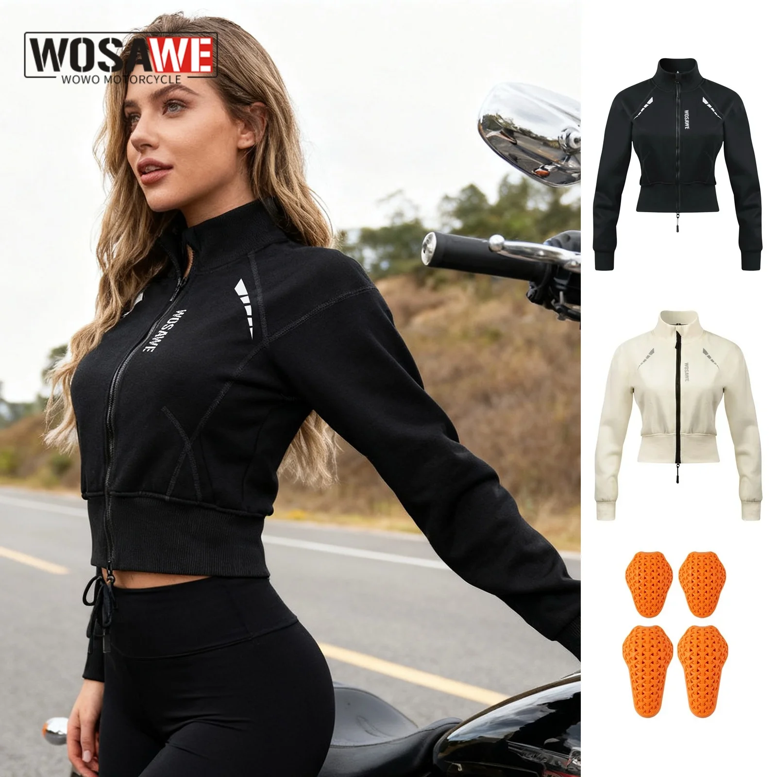 

WOSAWE Winter Motorcycle Jacket Women Warm Riding Armor Coat Off-Road Motocross Armor Jacket With CE Protective Pads