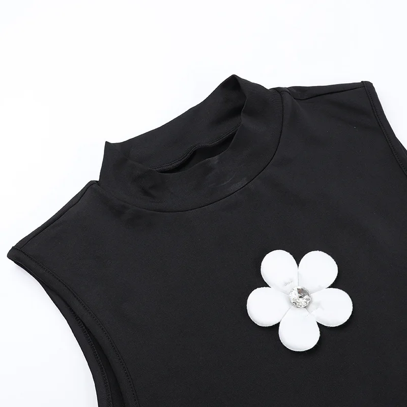 Vestido de festa feminino chique elegância fora do ombro cintura cortada maxi vestidos regata contraste usar flores 3d