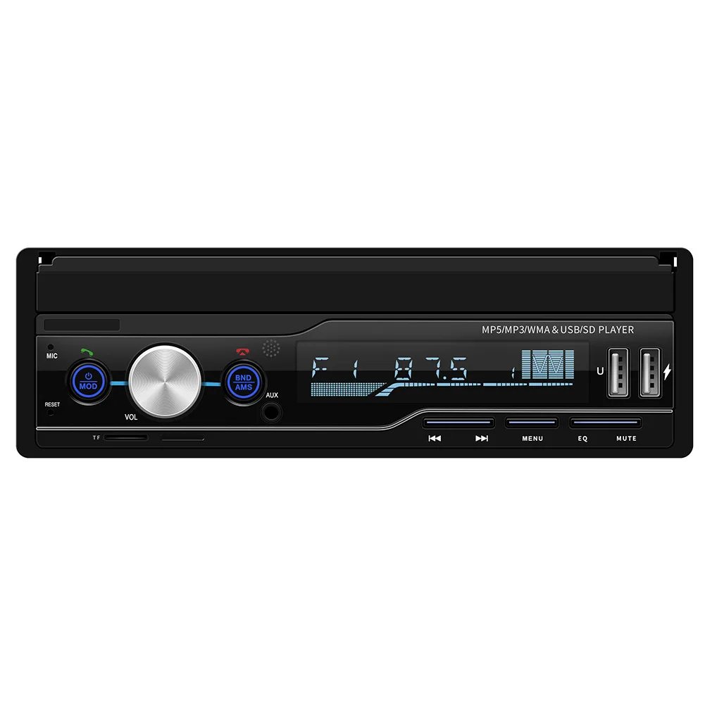 7-Inch Retractable Car DVD Player Multifunction MP5 Player with USB BT and Telescopic Screen Android OS Supported CarPlay