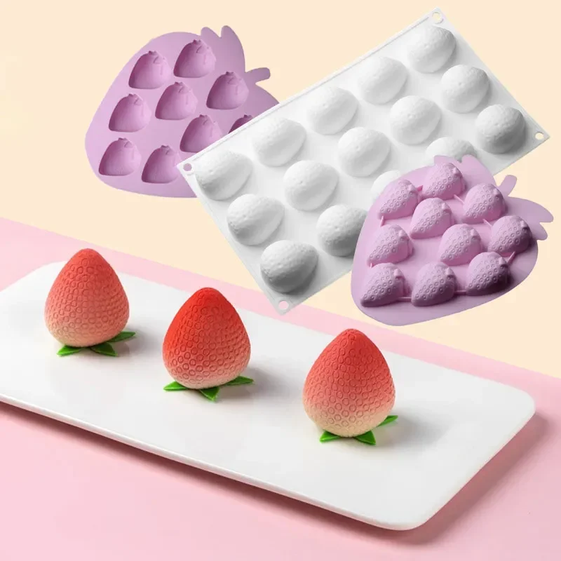 3D Fruit Silicone Cake 6 Cavity Mold Set Realistic Fruit Shape Food-Grade Baking Mold For Mousse Cupcake Diy Chocolate Pudding