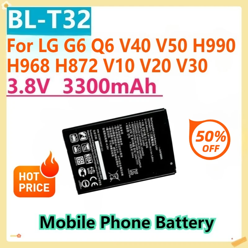 

Для LG G6 Q6 V40 V50 H990 H968 H872 V10 V20 V30 Аккумулятор для мобильного телефона BL-44E1F BL-45B1F BL-T34 BL-T37 BL-T42 BL-T32 BL-T33