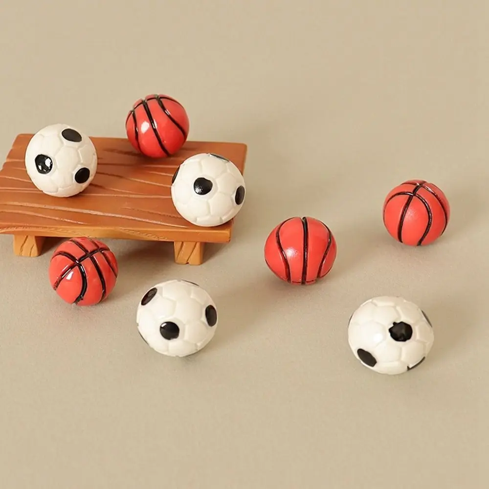 New Handmade DollHouse Simulation Basketball 1.5cm 2 Styles Doll House Decoration Mini Football Miniature Dollhouse Decorations