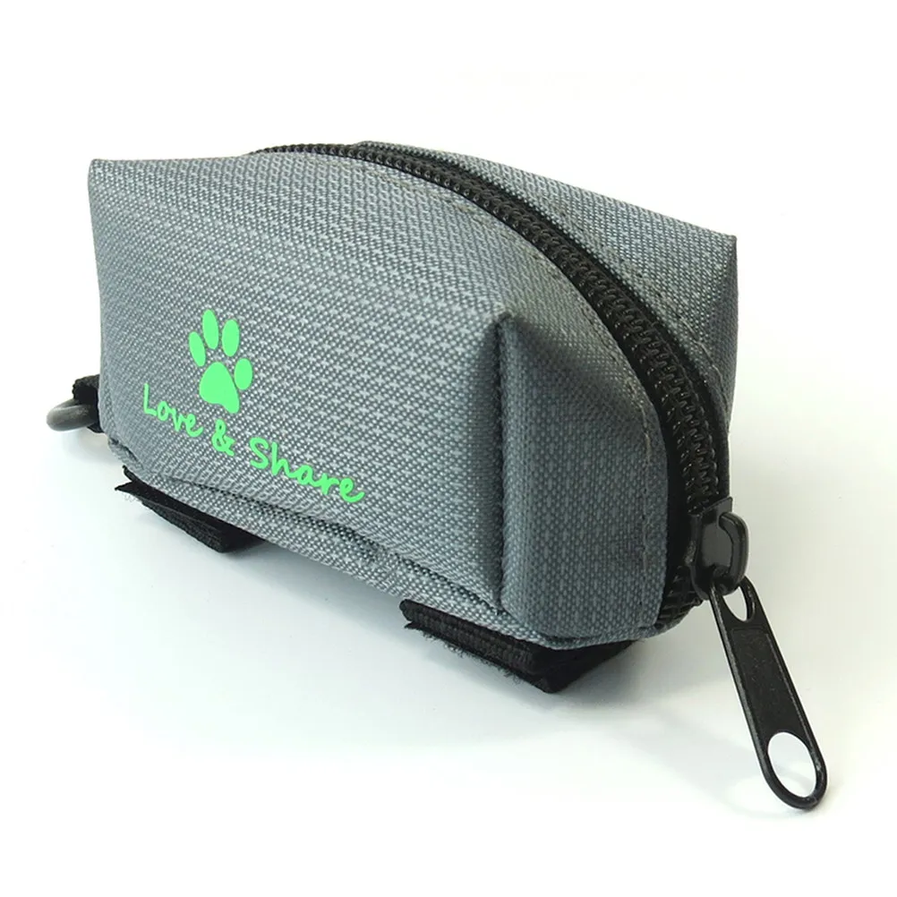 Lightweight Dog Poop Bag Holder Attaches Flat to Leash Harness Or Waist with Dual Strips Secure Fit Slim Design One-Hand