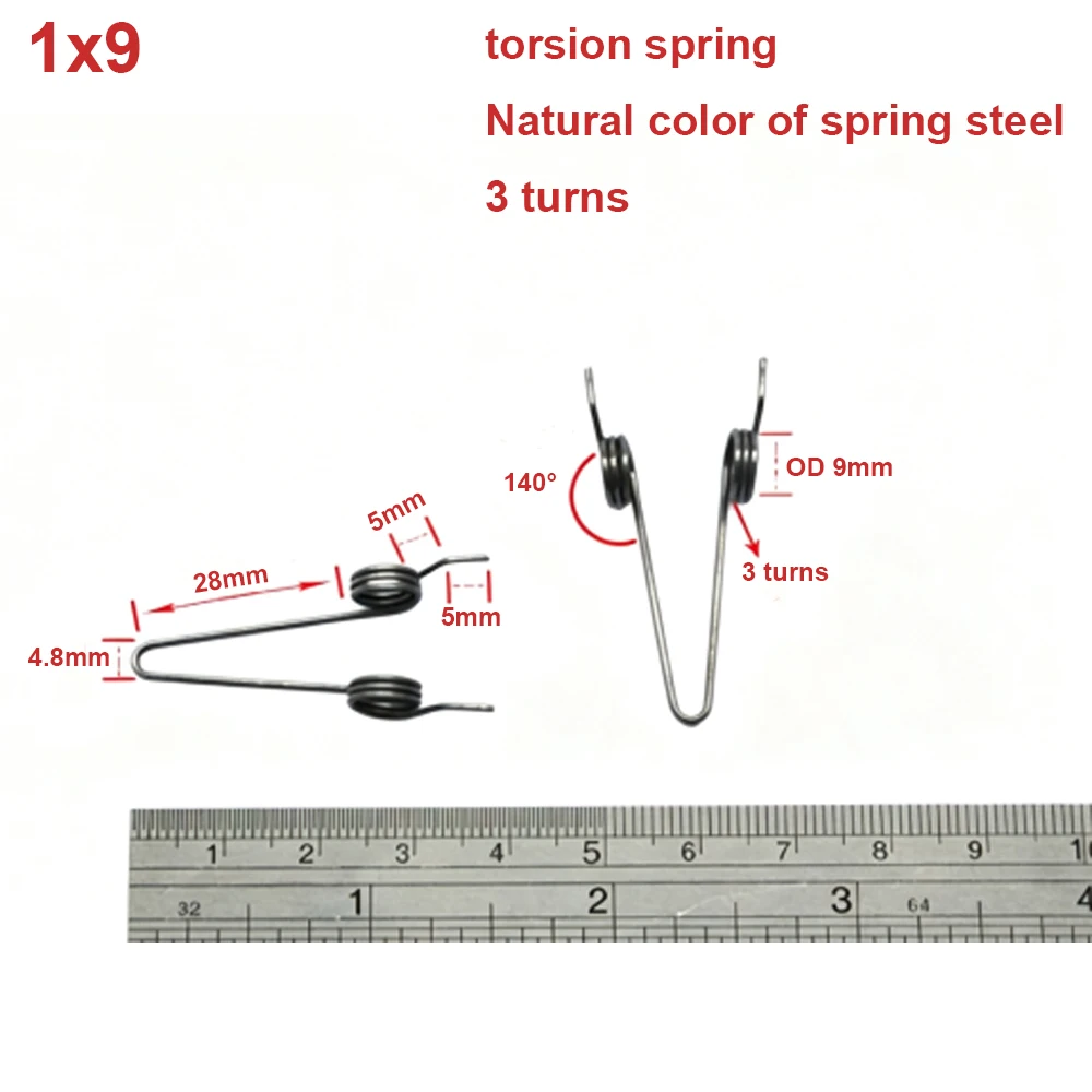 Double Torsion Spring Wire Diameter 1.0-1.2mm Stainless Steel Rotary Return Spiral Special Shaped Torsion Spring Hardware