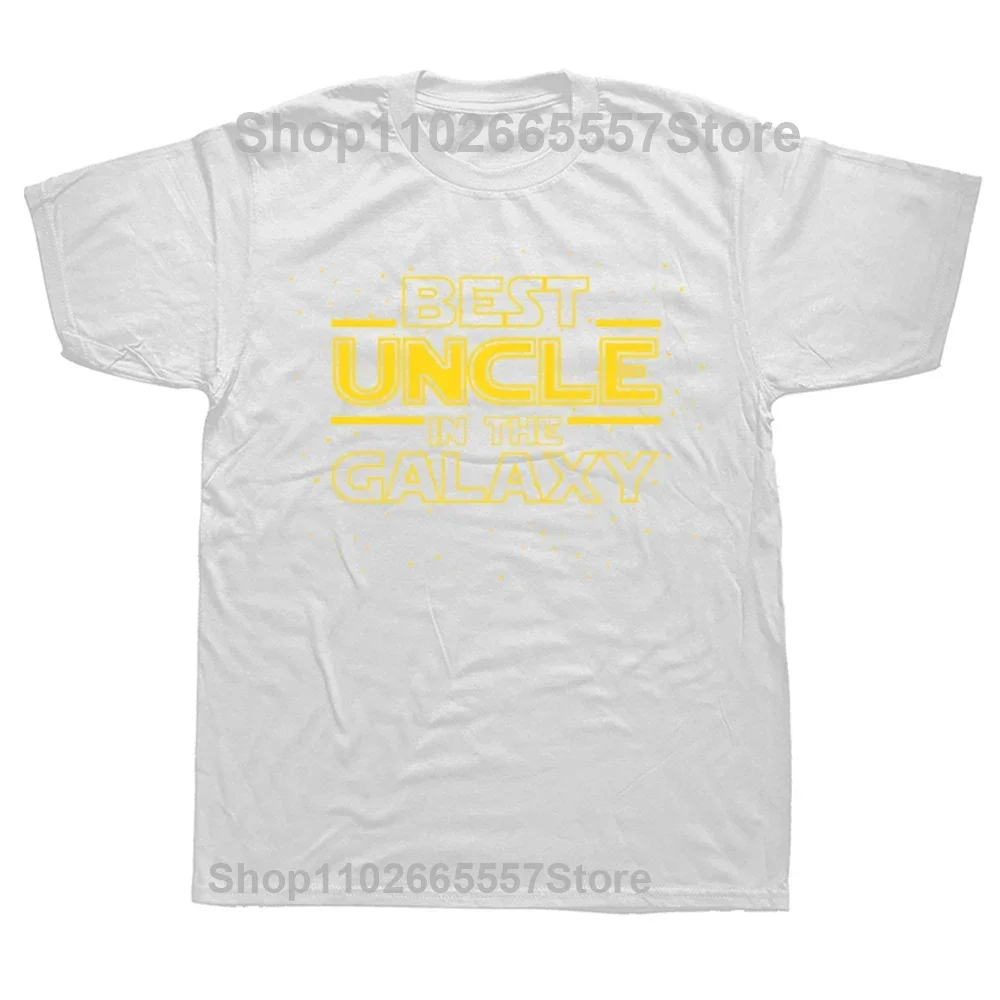 New Best Uncle in The Galaxy Funny Uncle Print Tops Men Casual Oversized T-shirt Hip Hop Fashion Short Sleeve Crewneck T Shirts