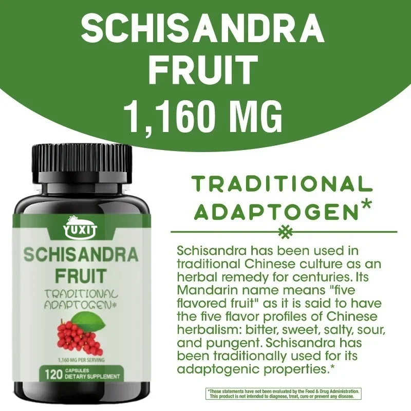 YUXIT Schizandra Berry Kruidensupplement Stressverlichting Leverondersteuning Natuurlijke ontspanning